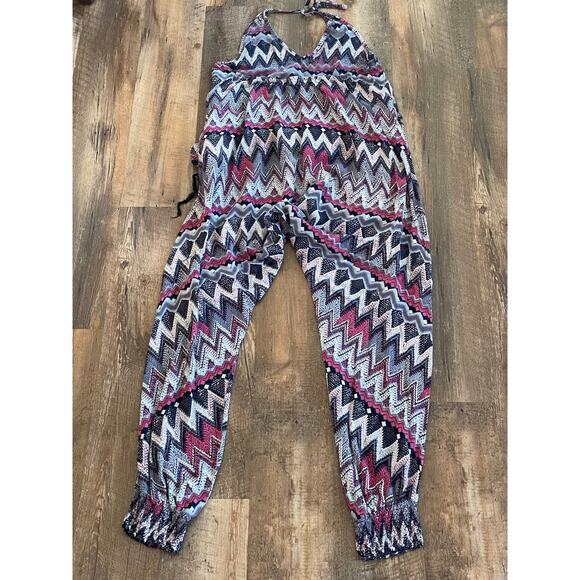 Buddha Pants Zag Harem Jumper Jumpsuit The Catsuit M 100% Cotton - Picture 2 of 8